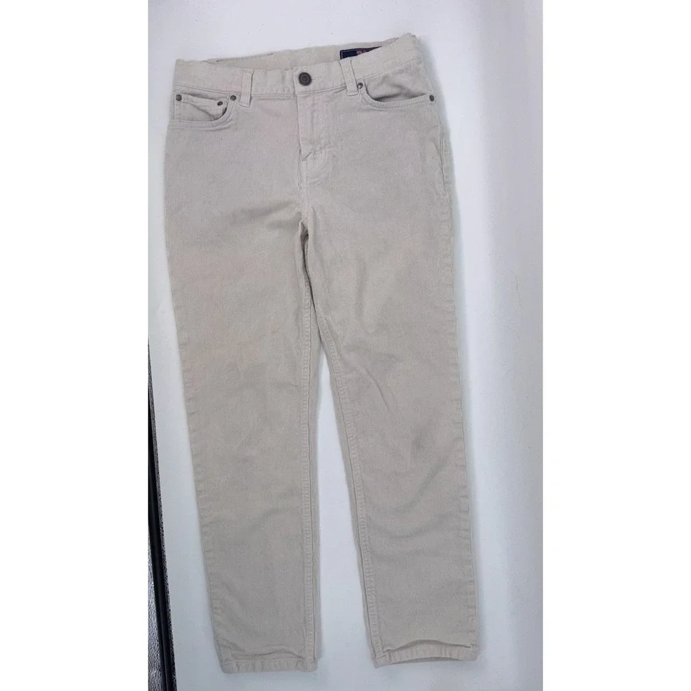 Vineyard Vines Boys Corduroy‎ Pants 12 Ivory Cream Classic Casual